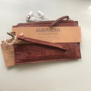 American Leather Co Charging wristlet